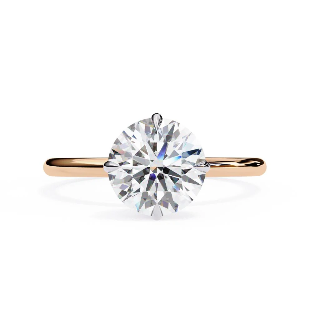 Round Hidden Halo Engagement Ring - Image 2