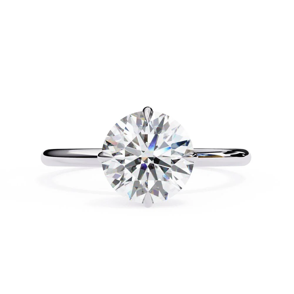 Round Hidden Halo Engagement Ring - Image 3