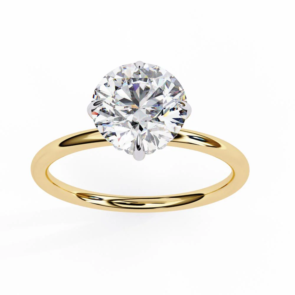 Round Hidden Halo Engagement Ring - Image 5