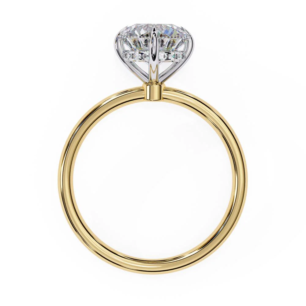 Round Hidden Halo Engagement Ring - Image 6