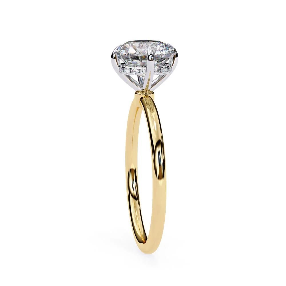 Round Hidden Halo Engagement Ring - Image 7