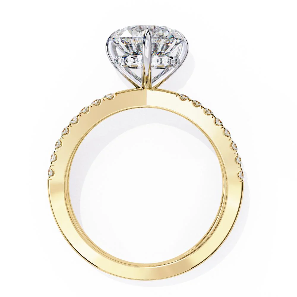 Round Hidden Halo with Split Shank Engagement Ring - Image 6