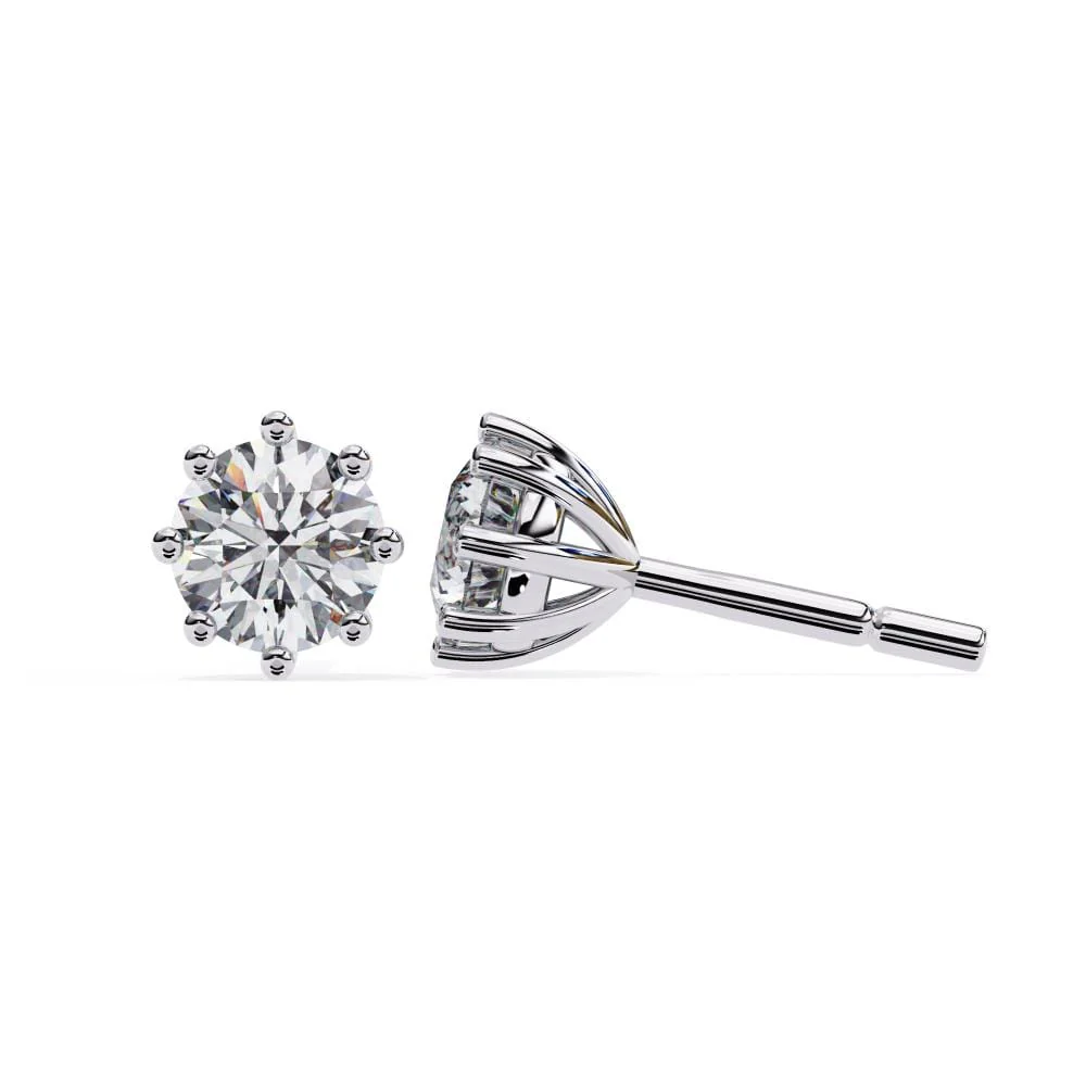 Round Multi Prong Stud Earrings - Image 3