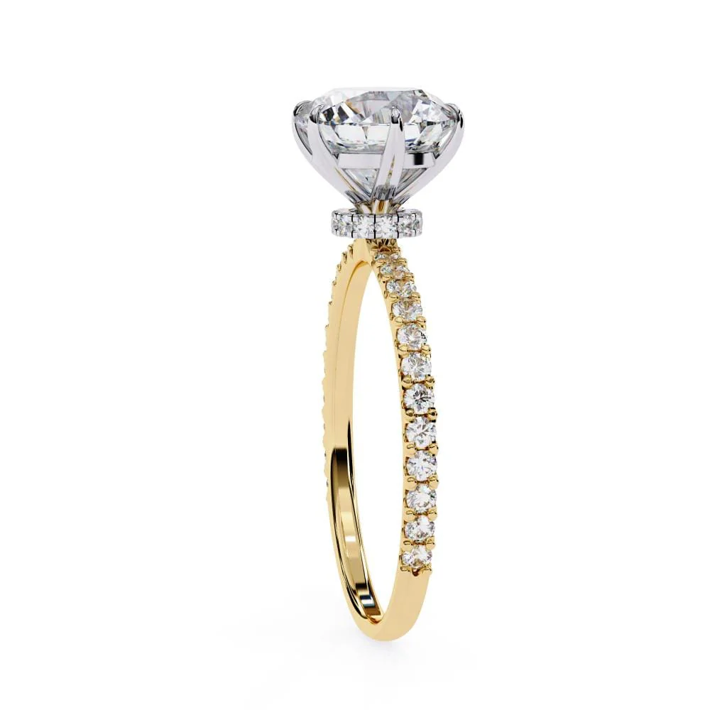 Round Mystic Secret Halo Engagement Ring - Image 7