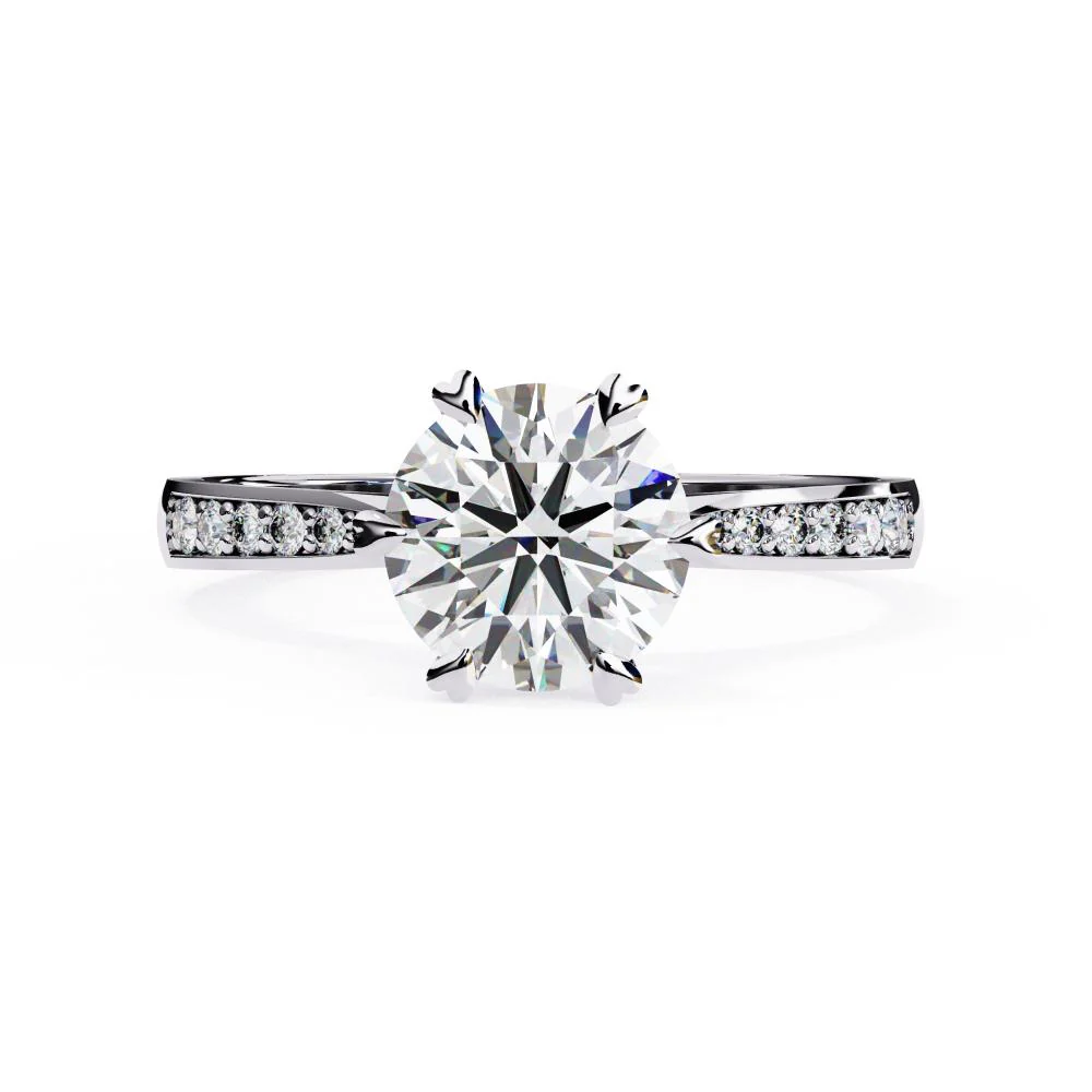 Round Prime Cathedral Engagement Ring - Image 3
