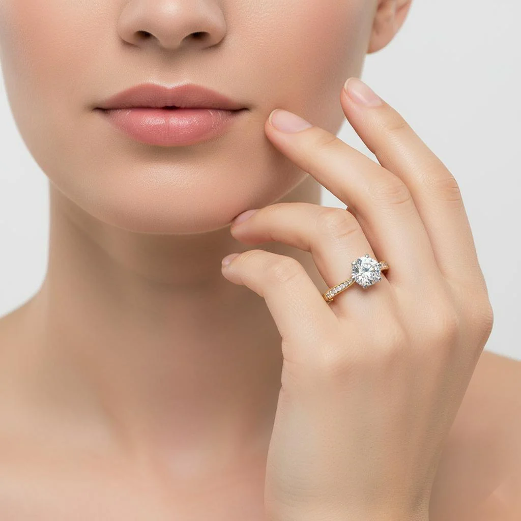 Round Prime Cathedral Engagement Ring - Image 4
