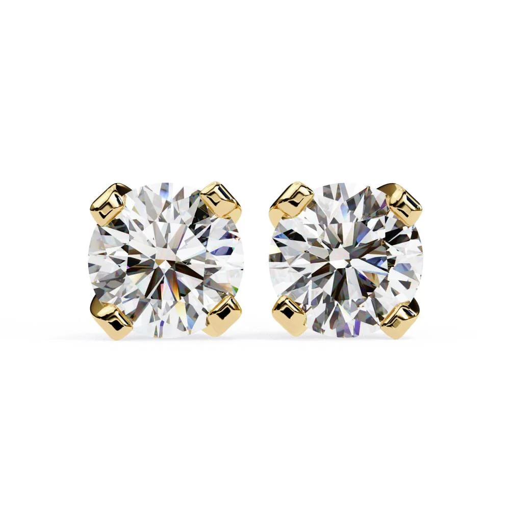 Round Prong Set Solitaire Stud Earrings - Image 5
