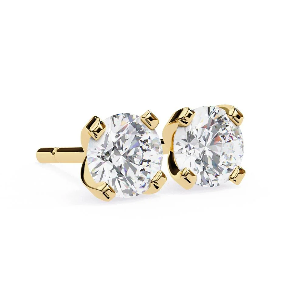 Round Prong Set Solitaire Stud Earrings - Image 6