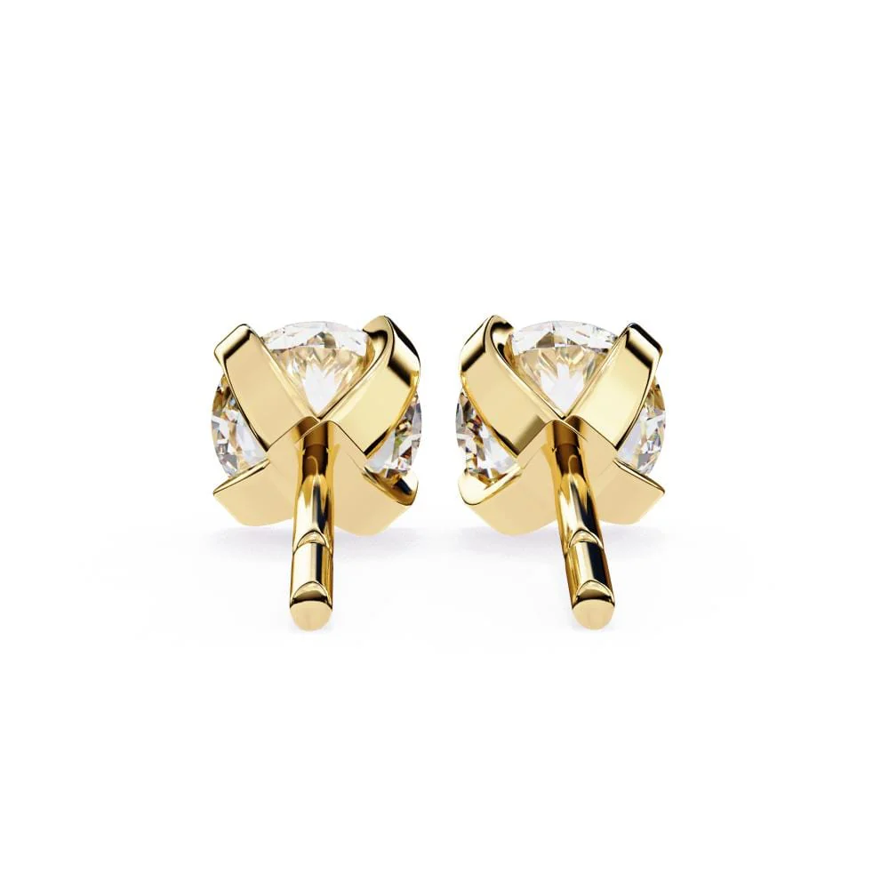 Round Prong Set Solitaire Stud Earrings - Image 7