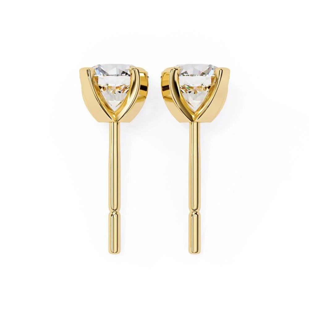 Round Prong Set Solitaire Stud Earrings - Image 8