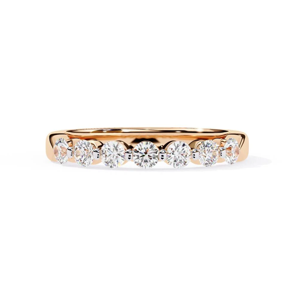 Round Shared Prong Set Wedding Band - Image 2