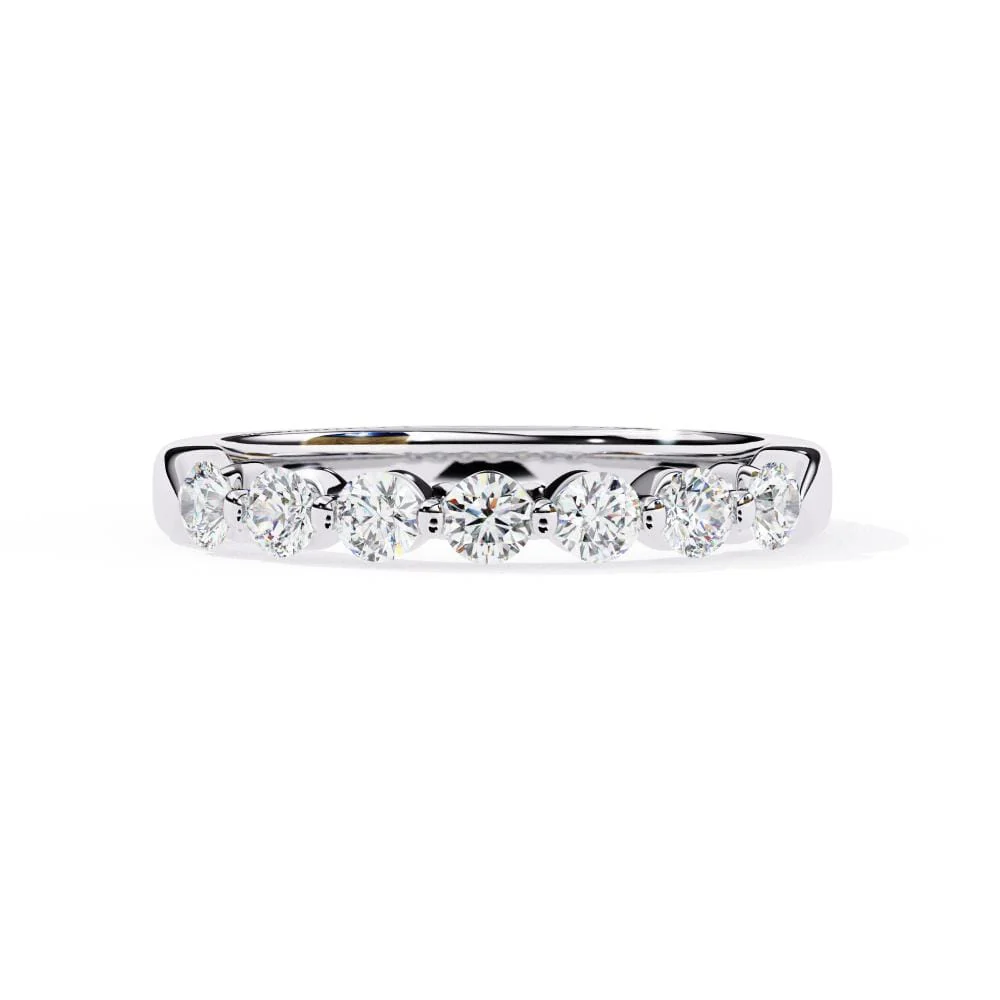 Round Shared Prong Set Wedding Band - Image 3