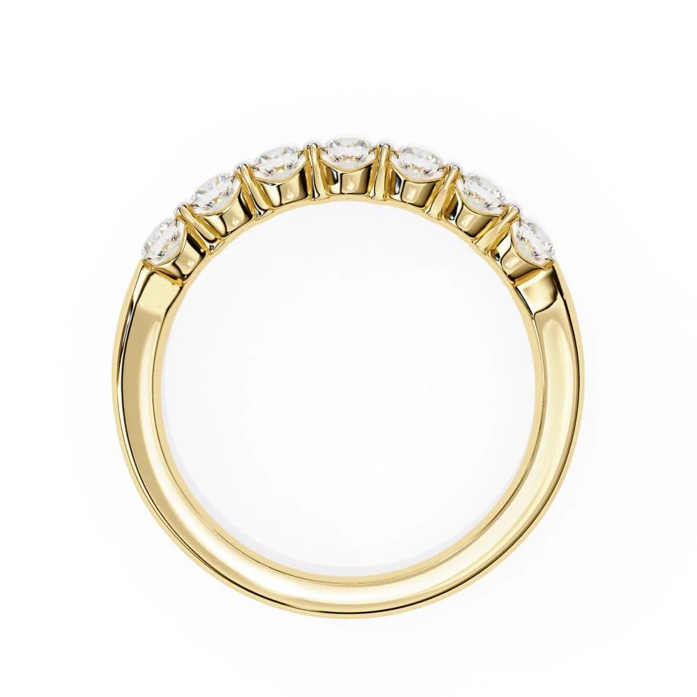 Round Shared Prong Set Wedding Band - Image 6