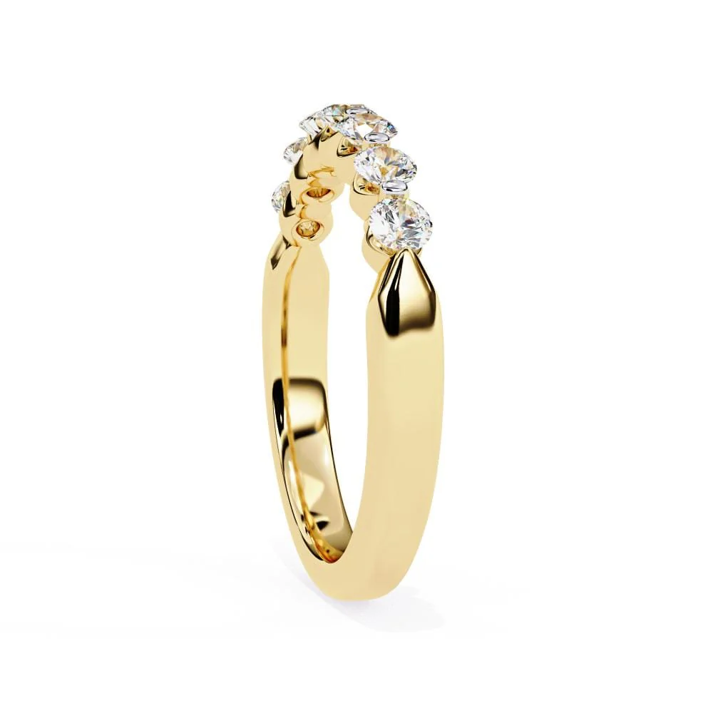 Round Shared Prong Set Wedding Band - Image 7