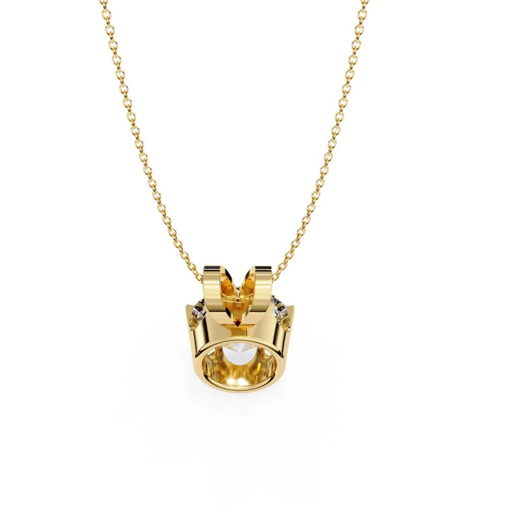 Round Six Claw Prong Pendant with Chain - Image 7