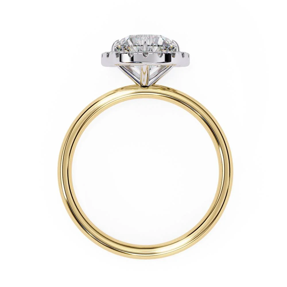 Round Solitaire with Halo Engagement ring - Image 5