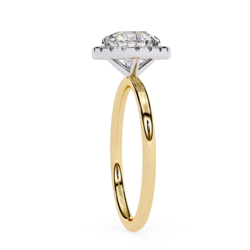 Round Solitaire with Halo Engagement ring - Image 6