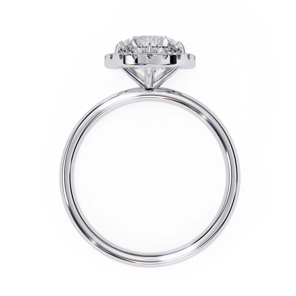 Round Solitaire with Halo Engagement ring - Image 8