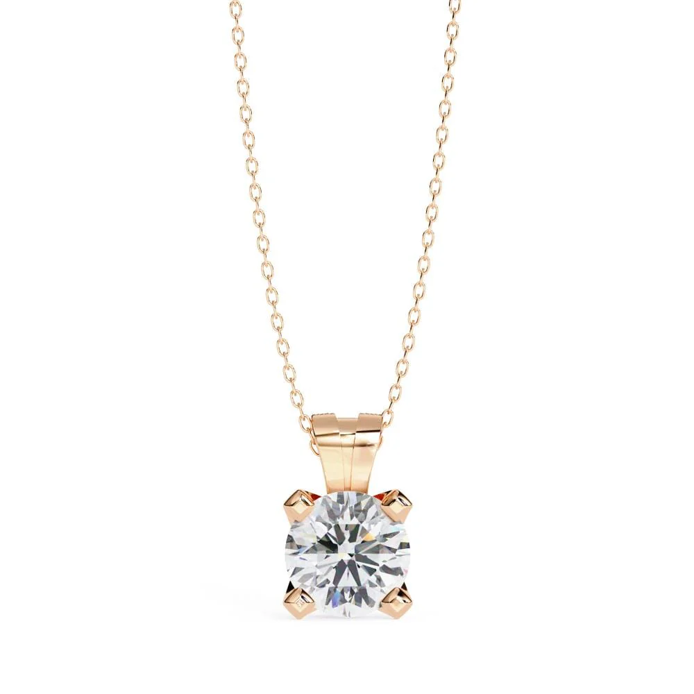 Round Solitaire Pendant With Chain - Image 2