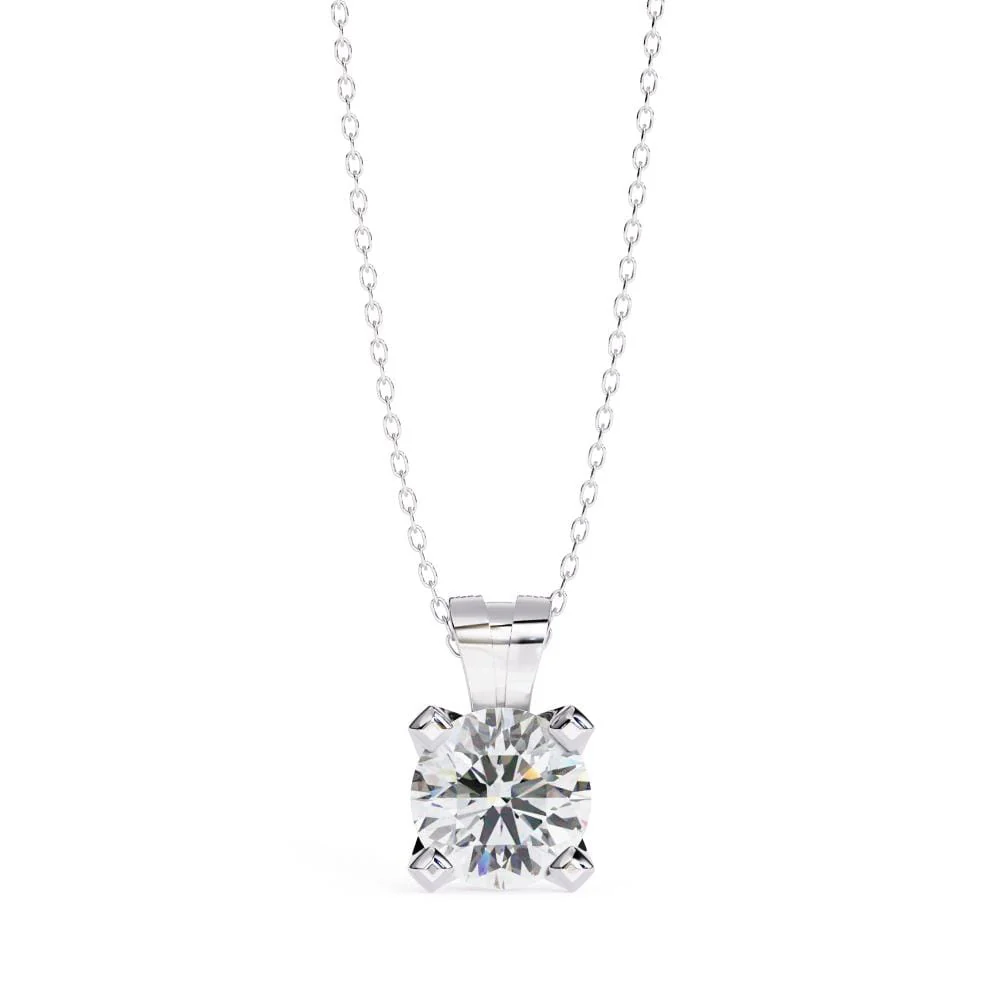 Round Solitaire Pendant With Chain - Image 3