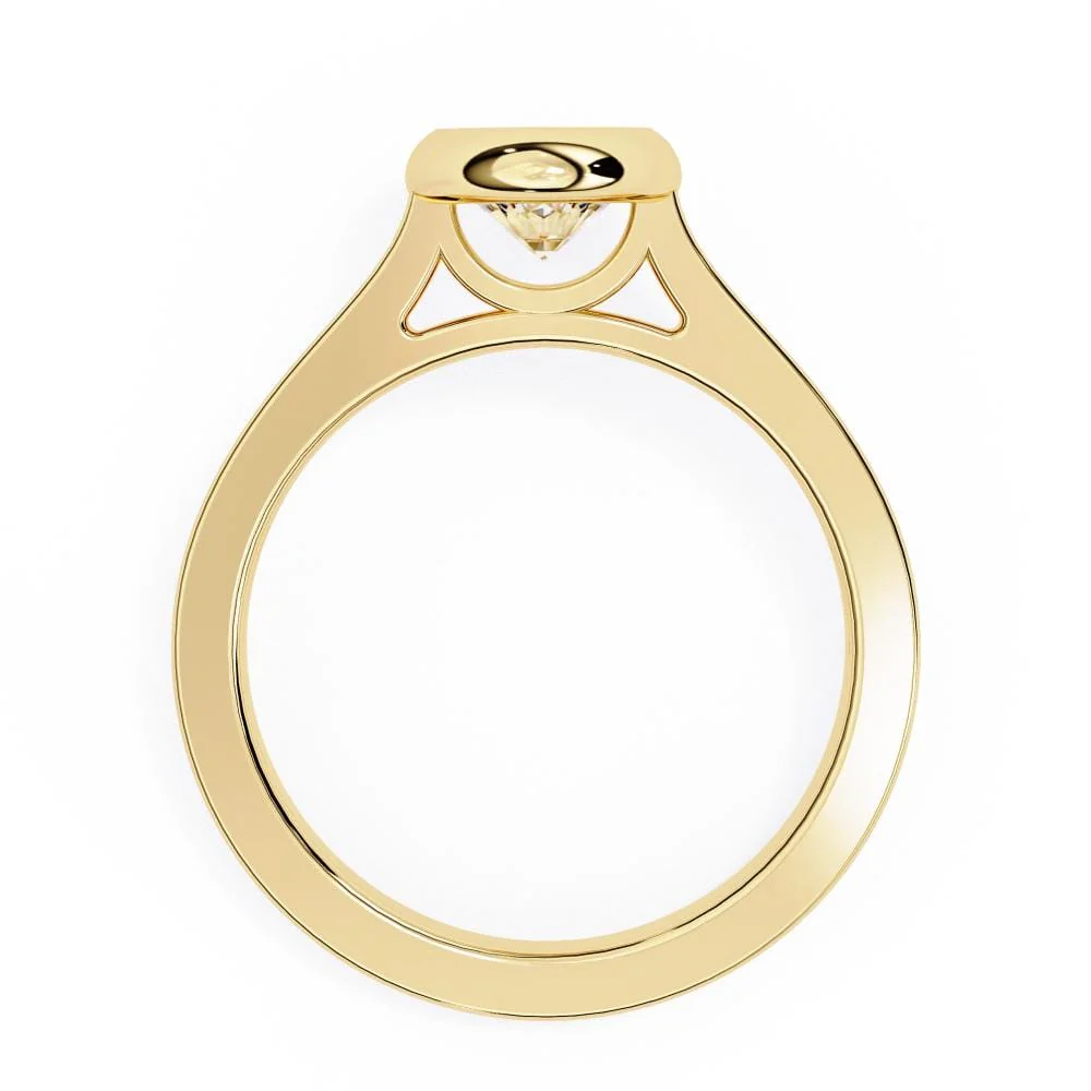 Round Solitaire with Bezel Set Engagement ring - Image 6