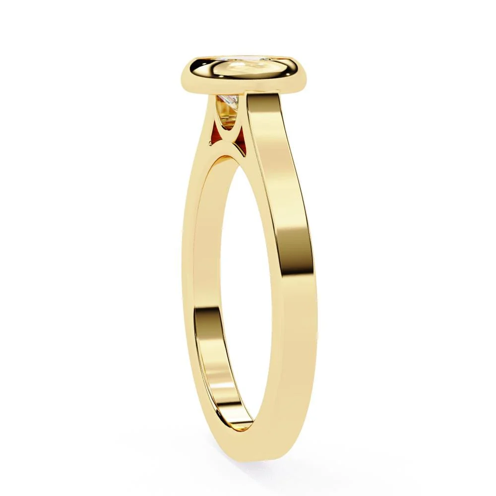 Round Solitaire with Bezel Set Engagement ring - Image 7