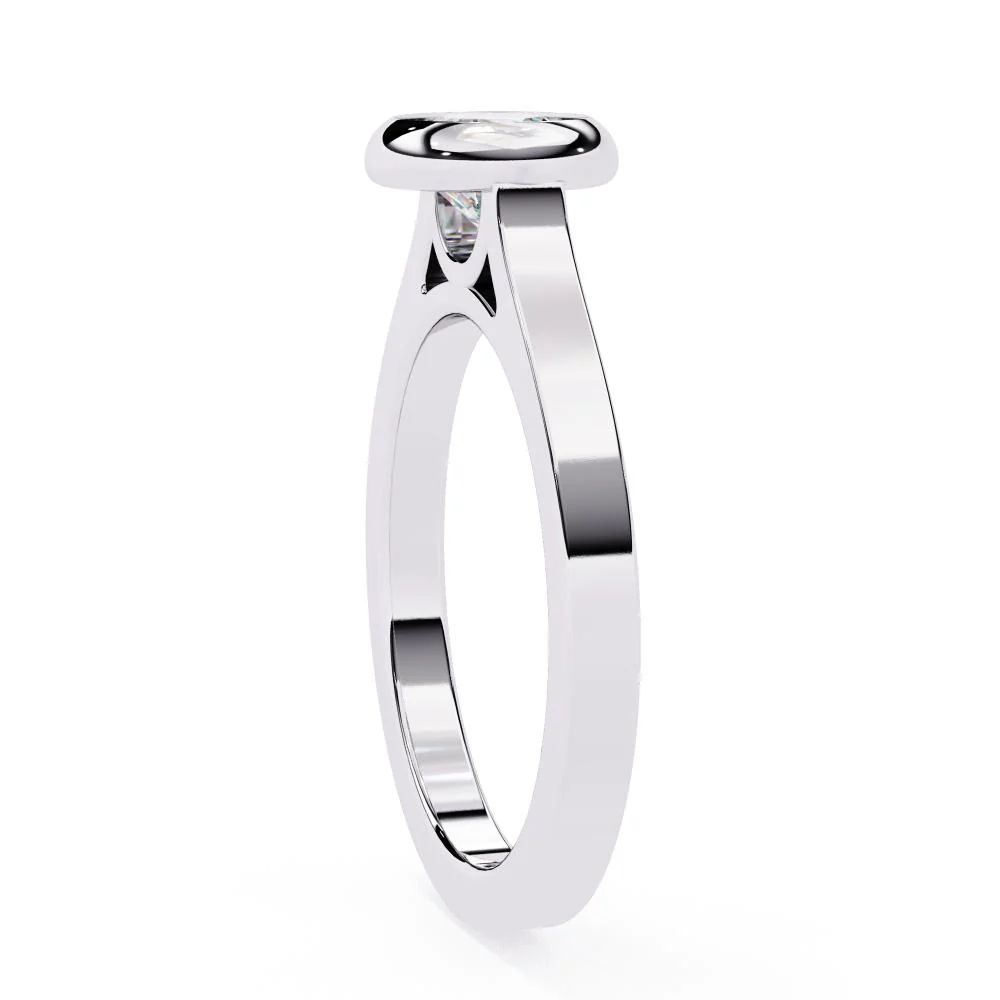 Round Solitaire with Bezel Set Engagement ring - Image 8
