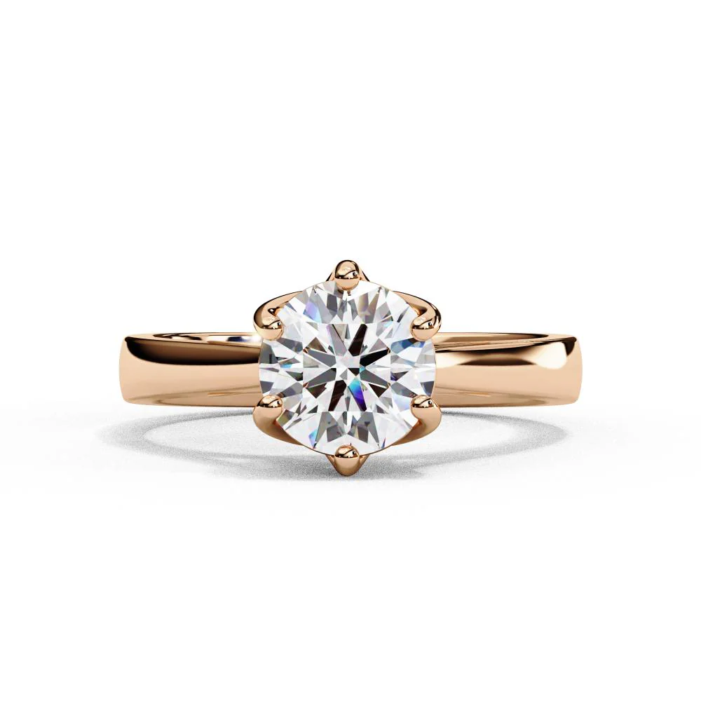 Round Solitaire with Unique Style Engagement Ring - Image 2