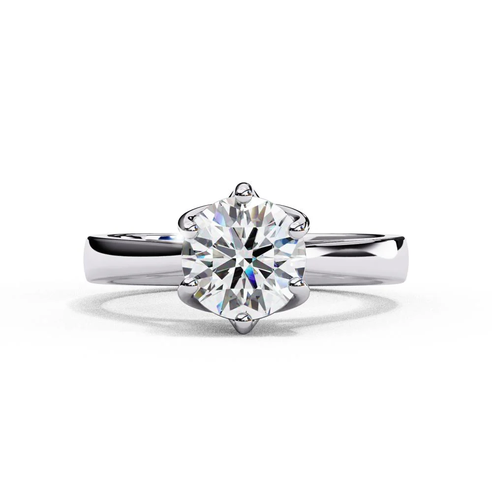 Round Solitaire with Unique Style Engagement Ring - Image 3