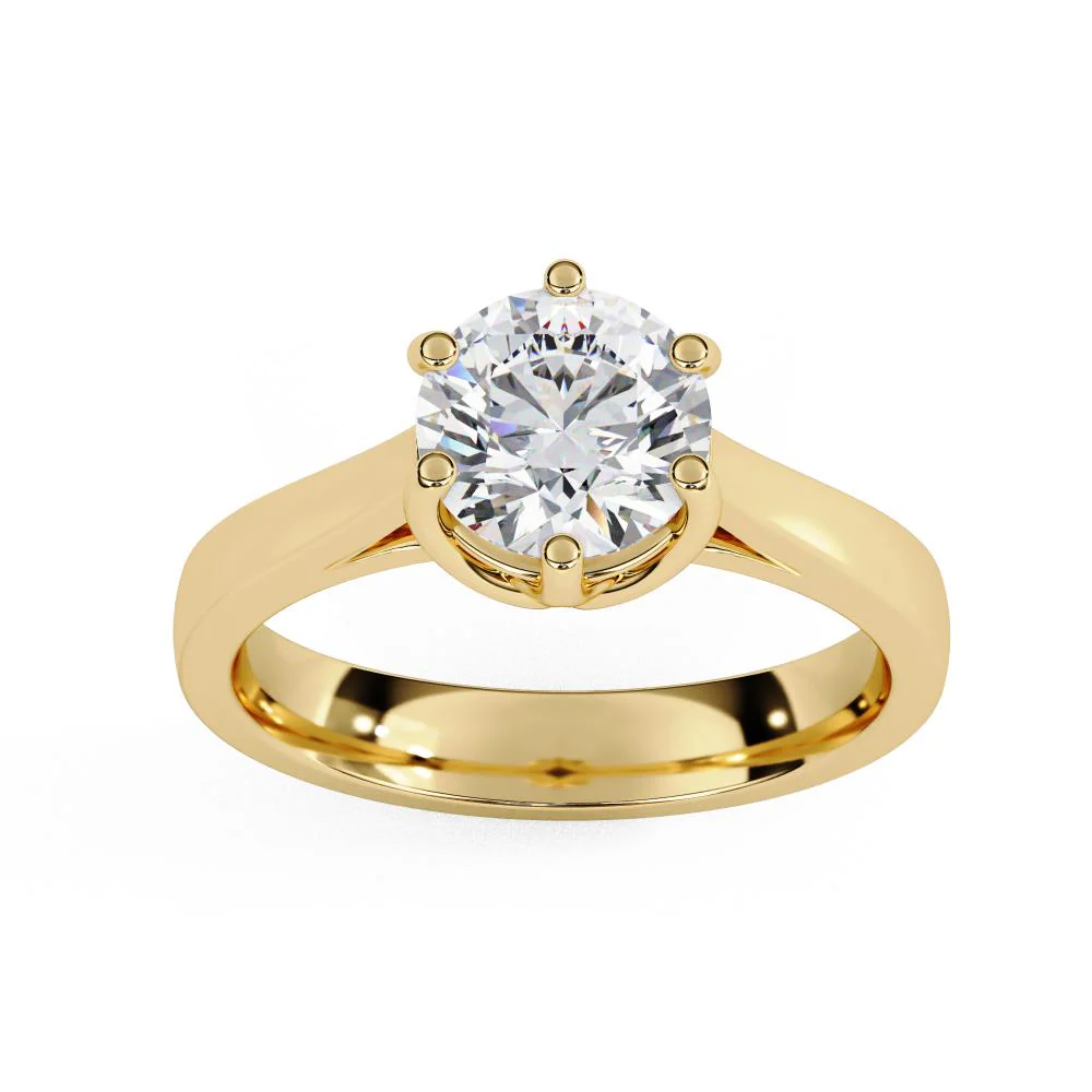 Round Solitaire with Unique Style Engagement Ring - Image 5