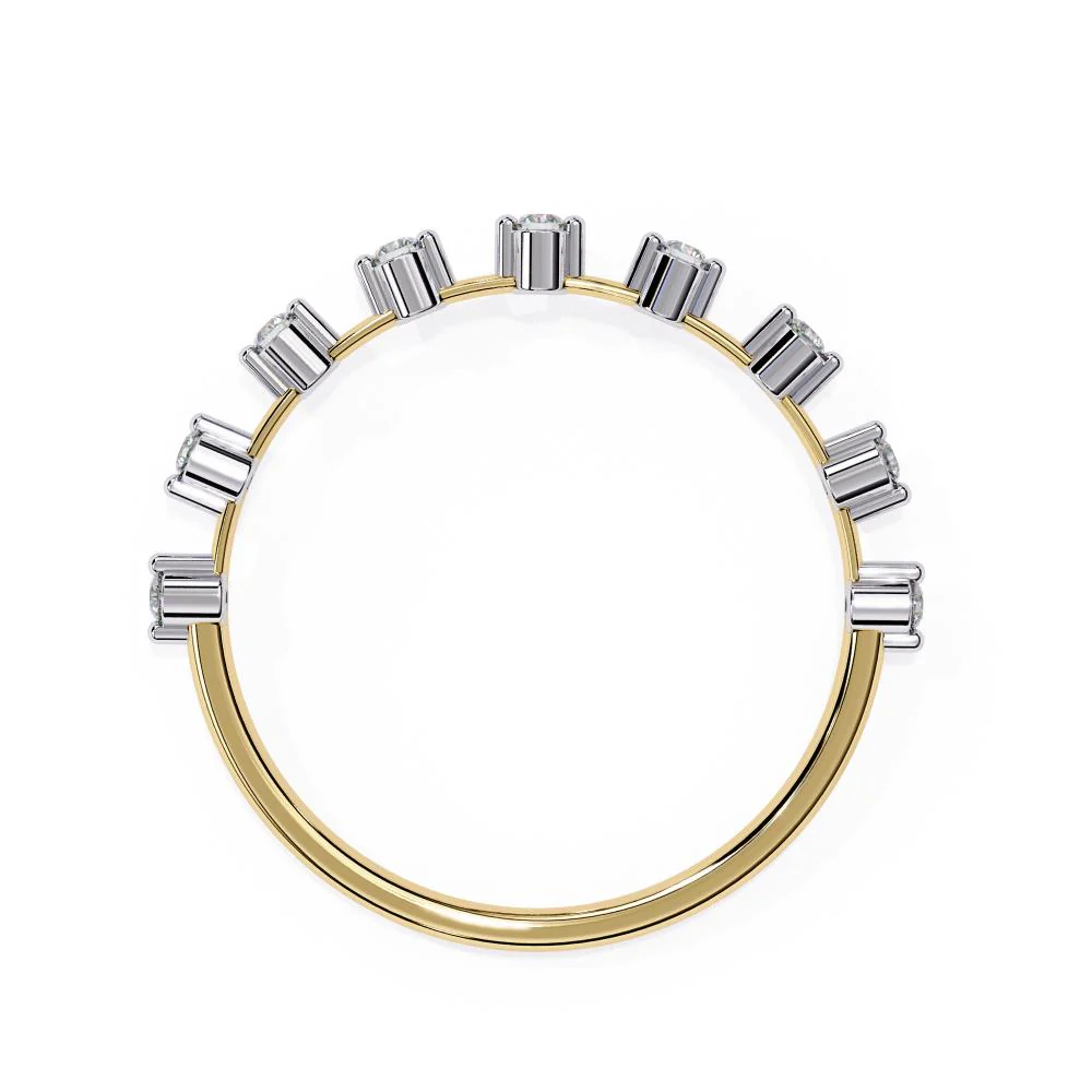 Round Space Prong Half Eternity Wedding Band - Image 6
