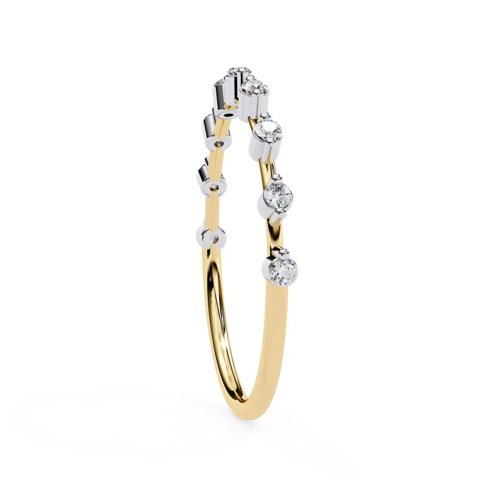 Round Space Prong Half Eternity Wedding Band - Image 7