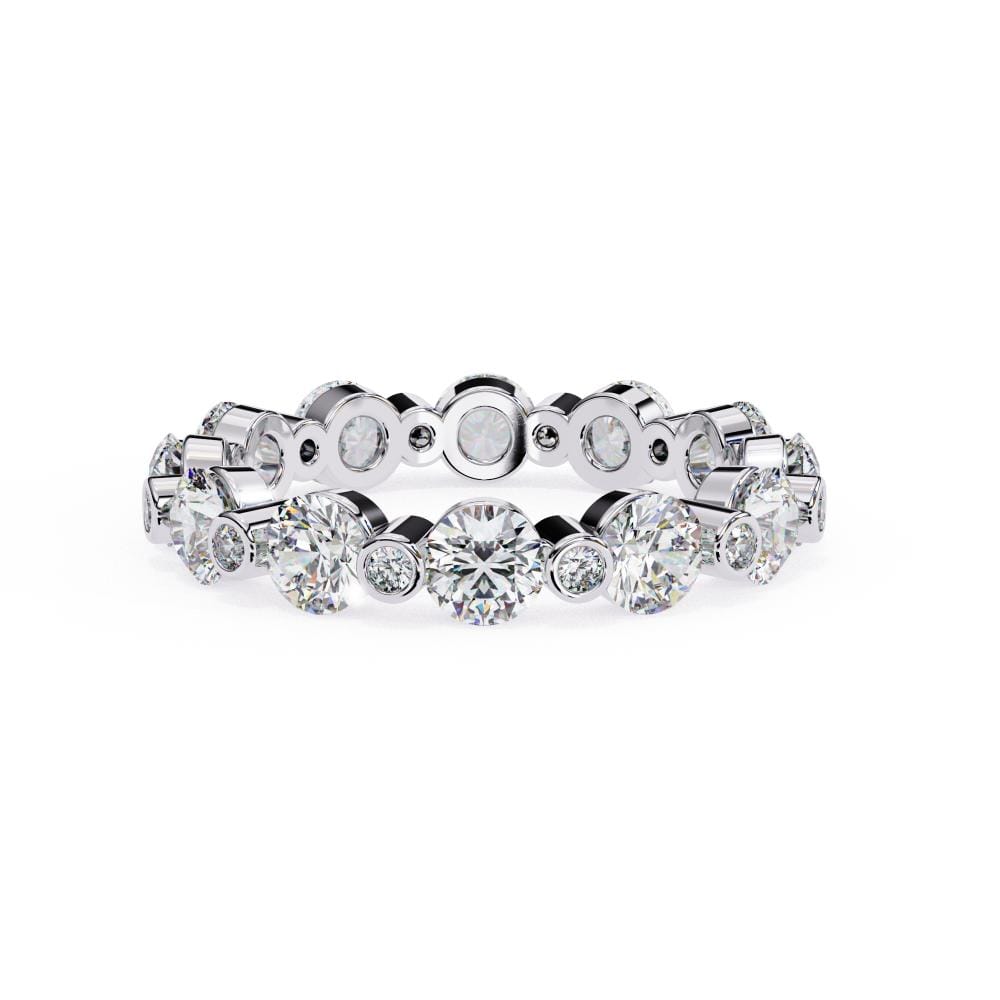 Round Unique Prong Full Eternity Wedding Band - Image 3