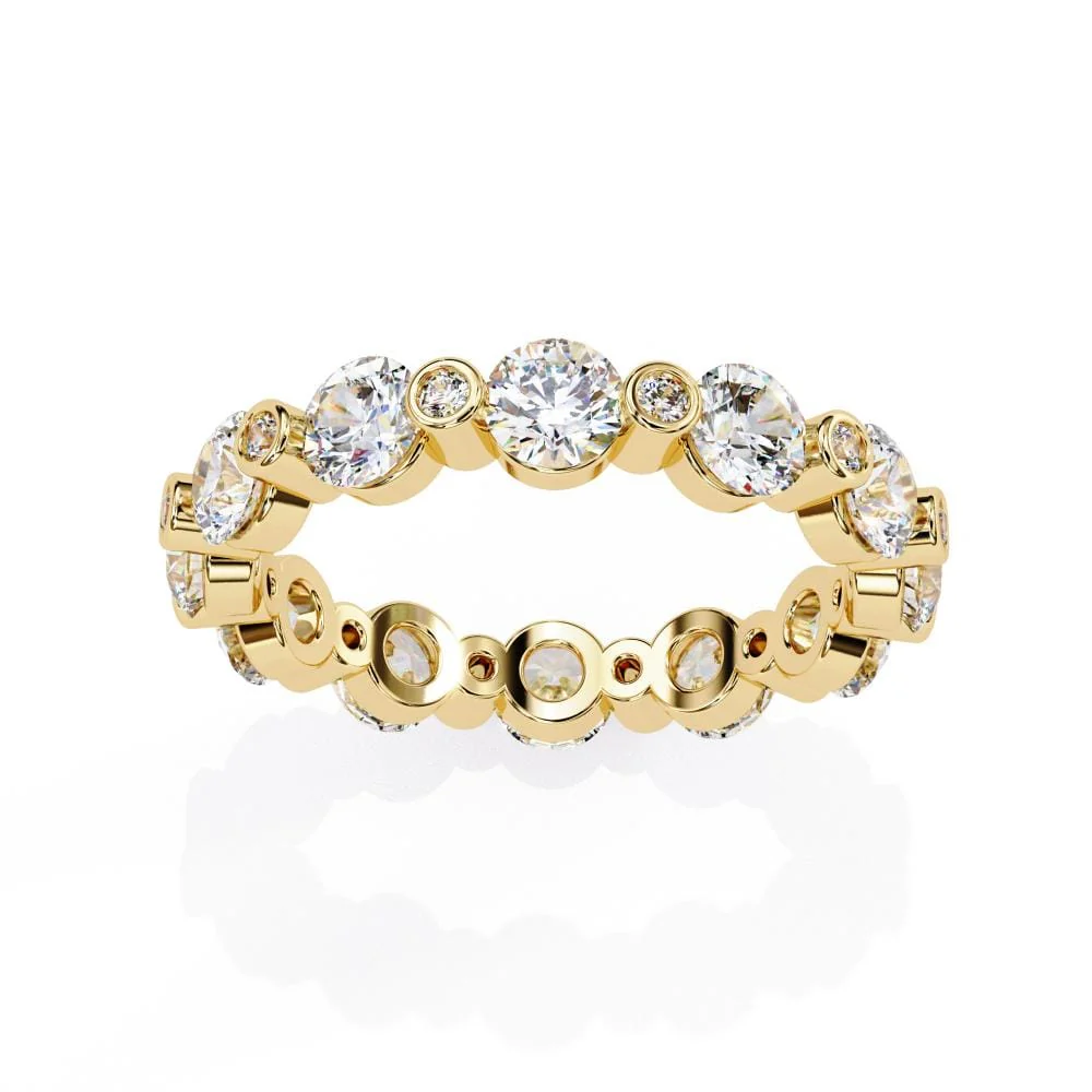 Round Unique Prong Full Eternity Wedding Band - Image 5