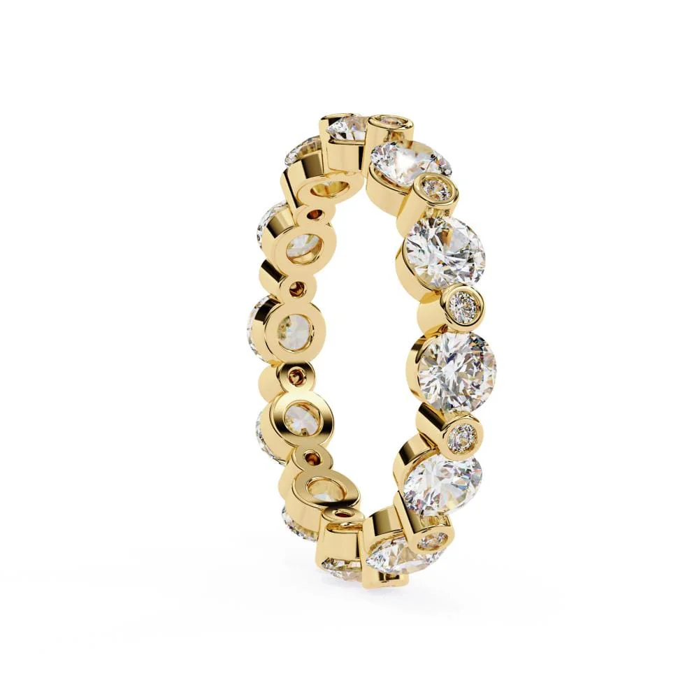 Round Unique Prong Full Eternity Wedding Band - Image 6