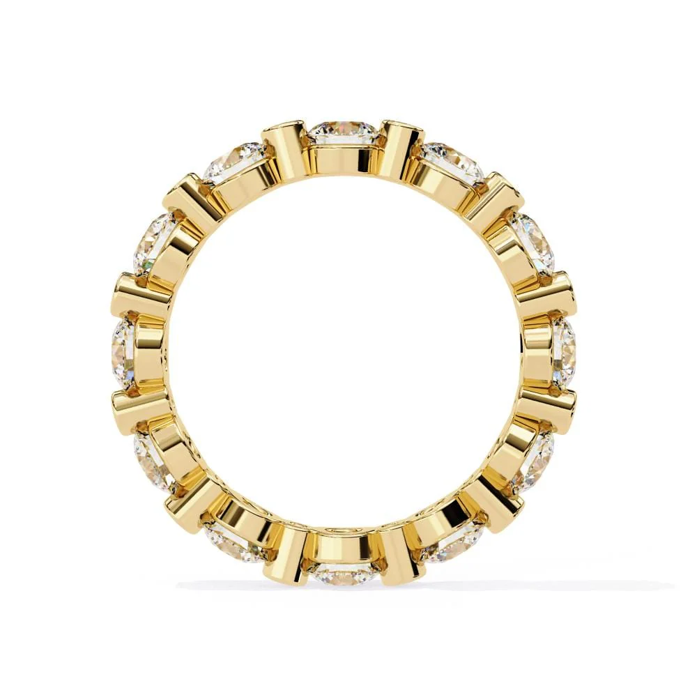 Round Unique Prong Full Eternity Wedding Band - Image 7