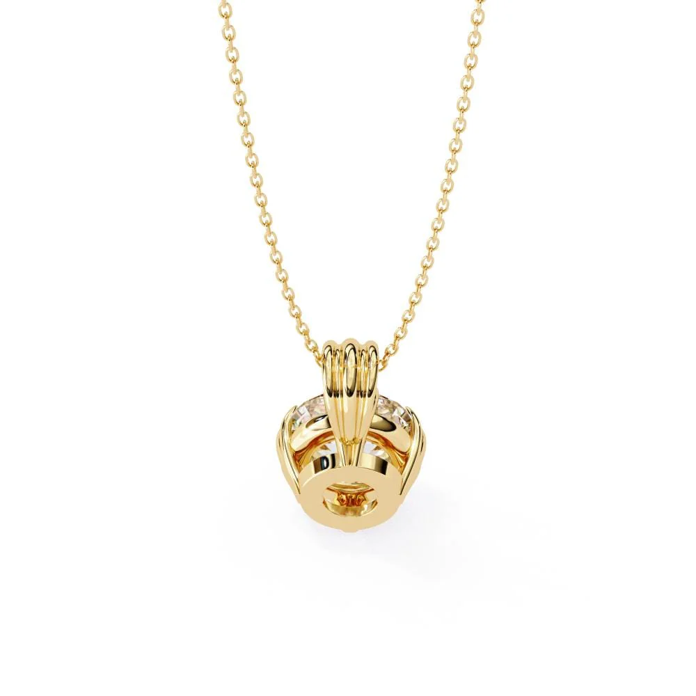 Round Unique Prong Pendant with Chain - Image 7