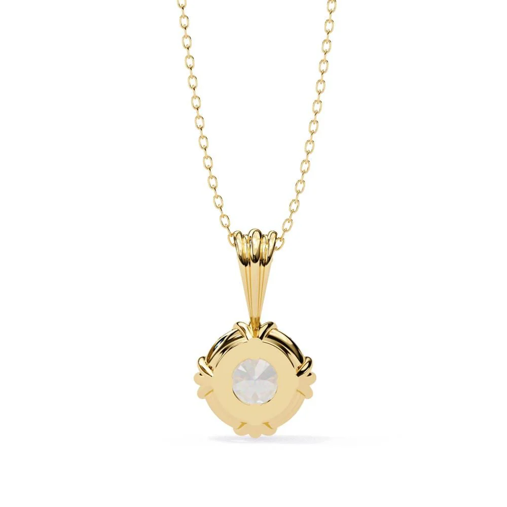 Round Unique Prong Pendant with Chain - Image 8