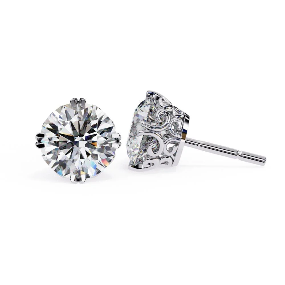 Round Vintage Style Stud Earrings - Image 3
