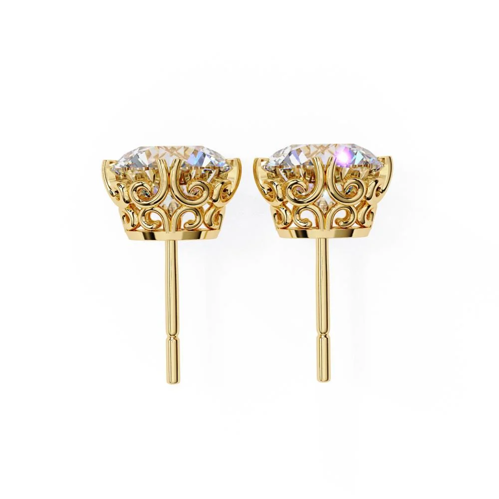 Round Vintage Style Stud Earrings - Image 8