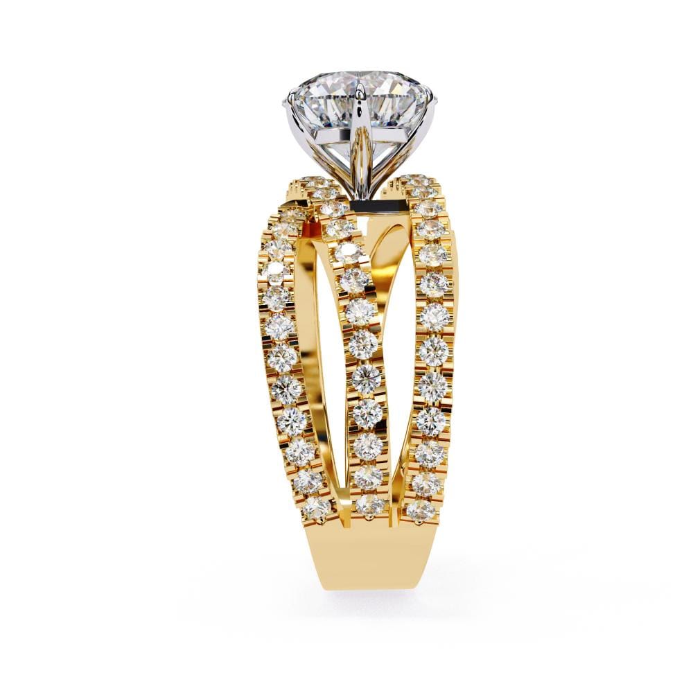 Round Vintage Style With Three Cross Engagement ring - Image 7