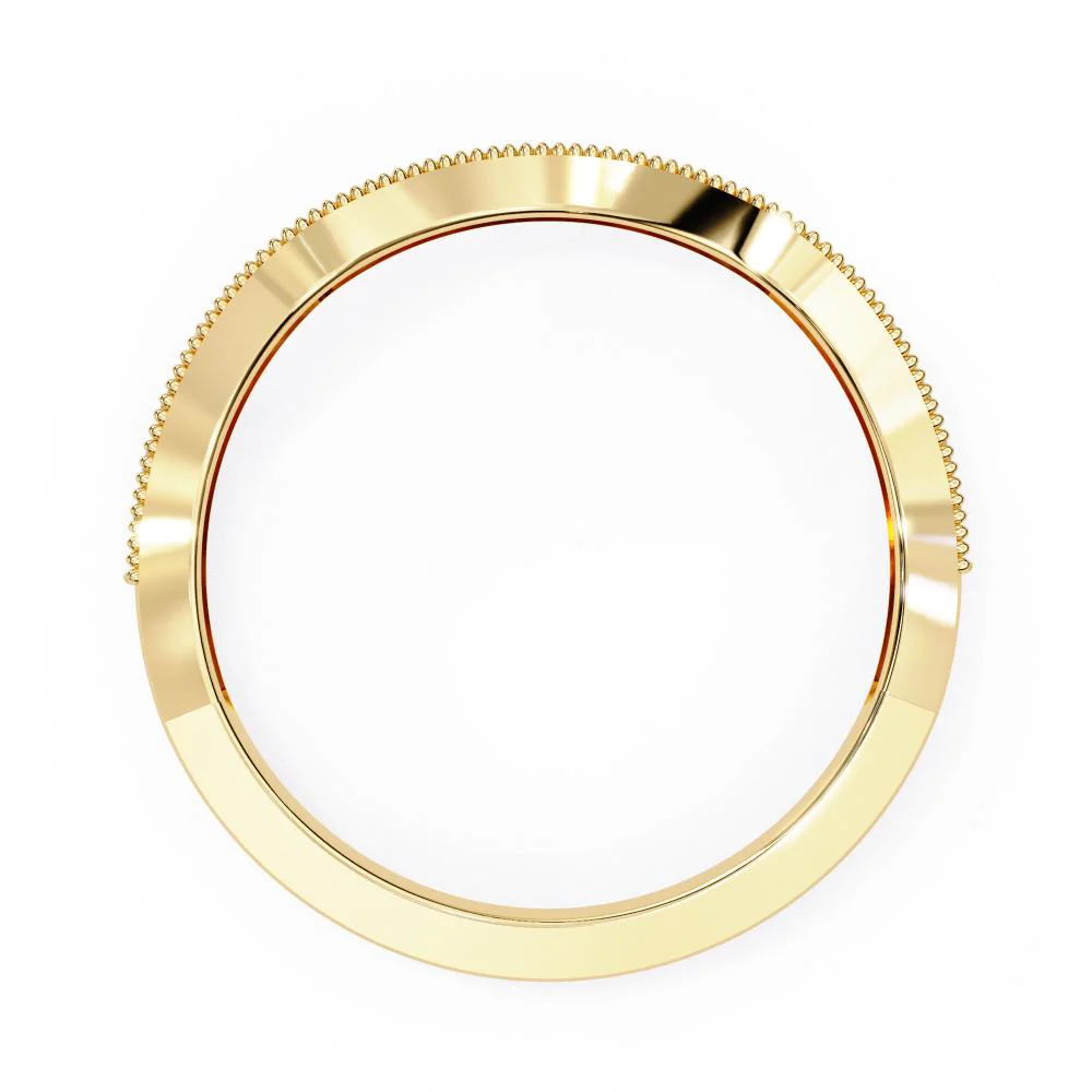Spiral Milgrain Half Eternity Wedding Band - Image 6