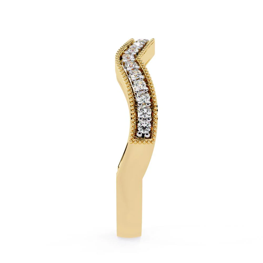 Spiral Milgrain Half Eternity Wedding Band - Image 7