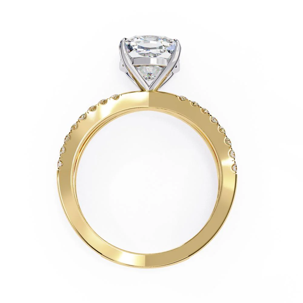 Cushion Split Shank Engagement Ring - Image 6
