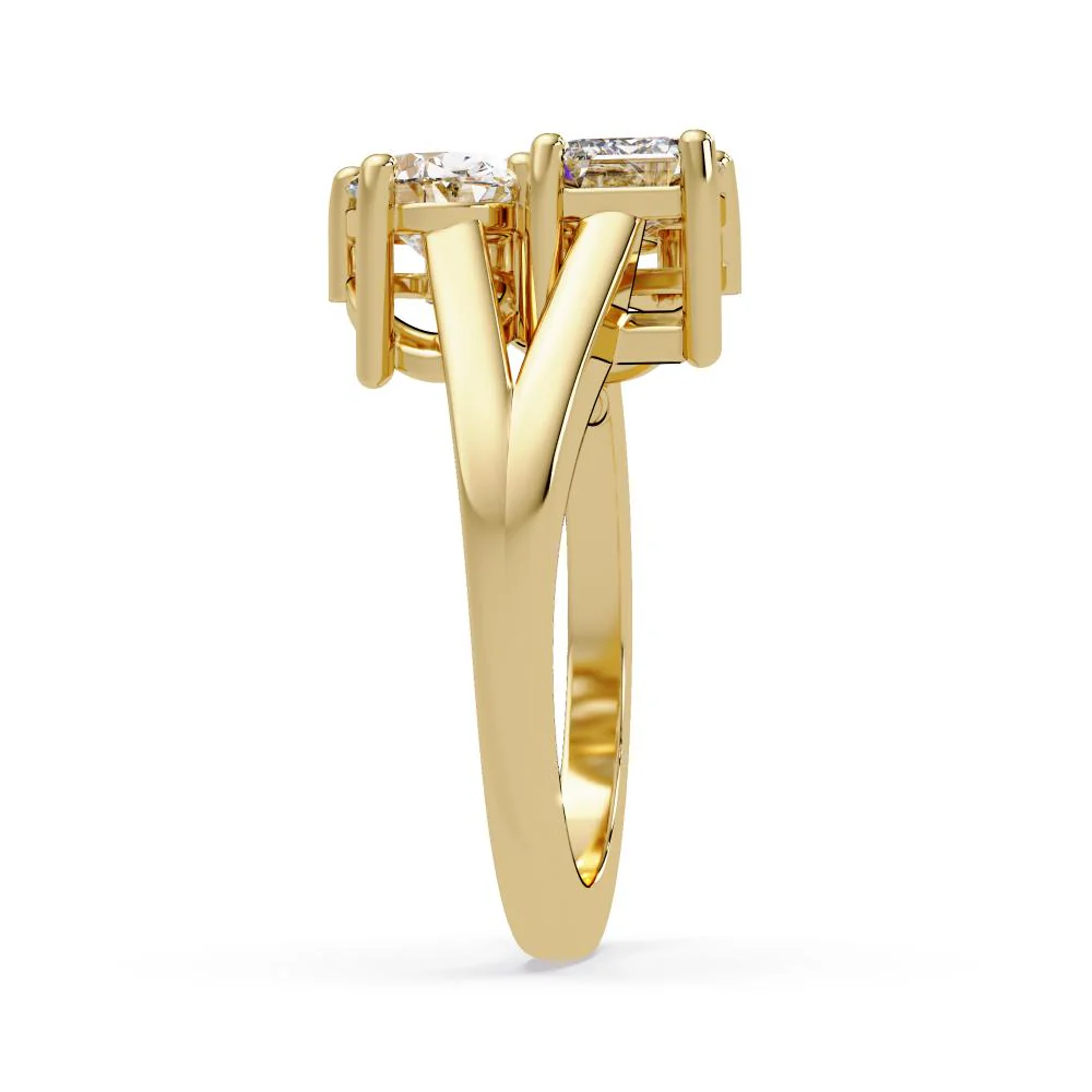 Three stone toi et moi Ring Oval, Pear, Emerald - Image 5