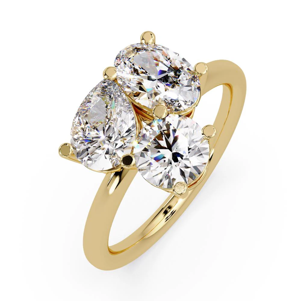 Toi et moi ring 3 stone Oval, Pear, Round - Image 7