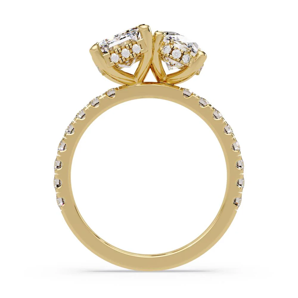 Toi et Moi Ring with Pave Band - Image 6