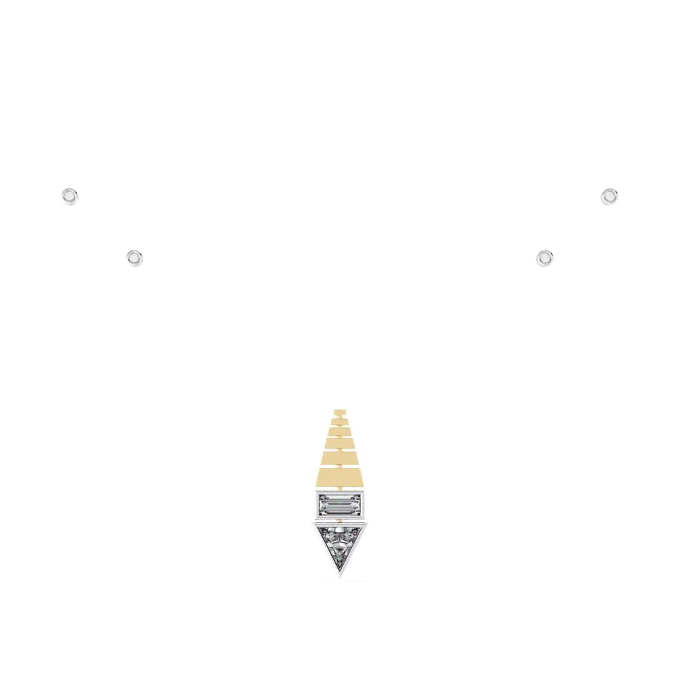 Triangle & Baguette Designer Pendant with Chain - Image 5