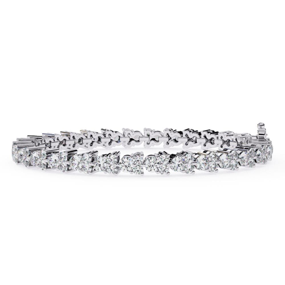 Trio Round Tennis Moissanite Bracelet - Image 3