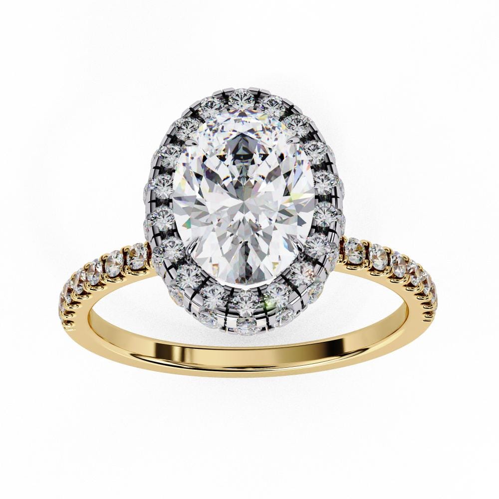 Oval Unique Halo Engagement Ring - Image 5